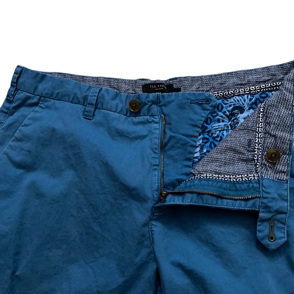 Ted Baker London Shorts Mens Size 36R Chino Flat Front Stretch Blue - Picture 3 of 5